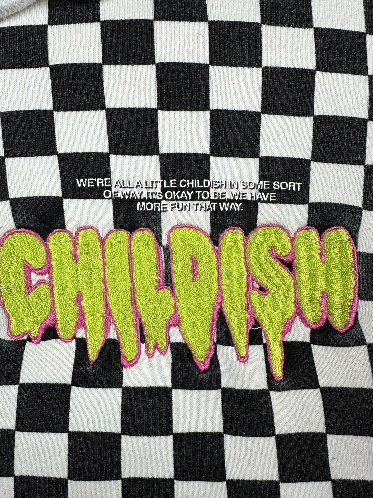 CHILDS CHILDISH Sweatshirt Hoodie Checkered Spellout Rare Size US M / EU 48-50 / 2 - 2 Thumbnail