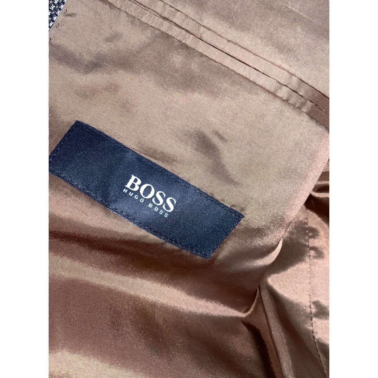 Hugo Boss VINTAGE Hugo Boss Scorsese Coat Jacket Blazer Mens 46 Long Brown Wool Silk USA 2 Piece 8168 Size 46R - 6 Thumbnail