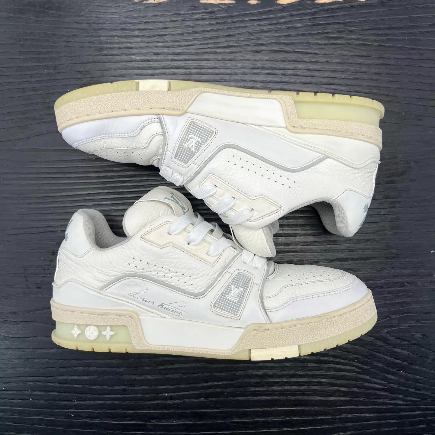 Louis Vuitton LV Trainer White Cement 4/38 Near New With Box Size US 7.5 / IT 37.5 - 3 Thumbnail