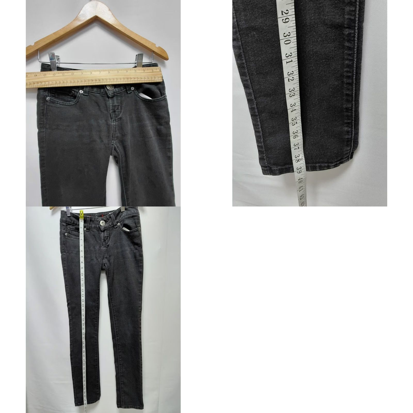 Guess Guess Sarah Fit Mid Rise Skinny Jeans Black Solid Denim Size 26 Womens Size 26" / US 2 / IT 38 - 9 Thumbnail