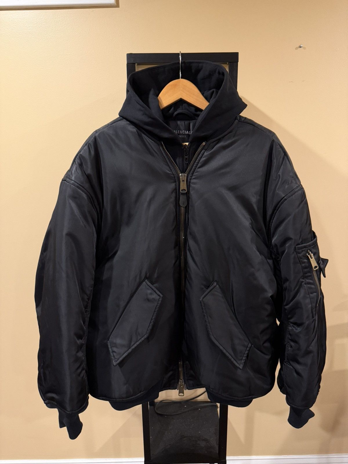 Balenciaga Balenciaga SS23 Demna All In Hoodie / Nylon Bomber Jacket Size US XL / EU 56 / 4 - 22 Thumbnail