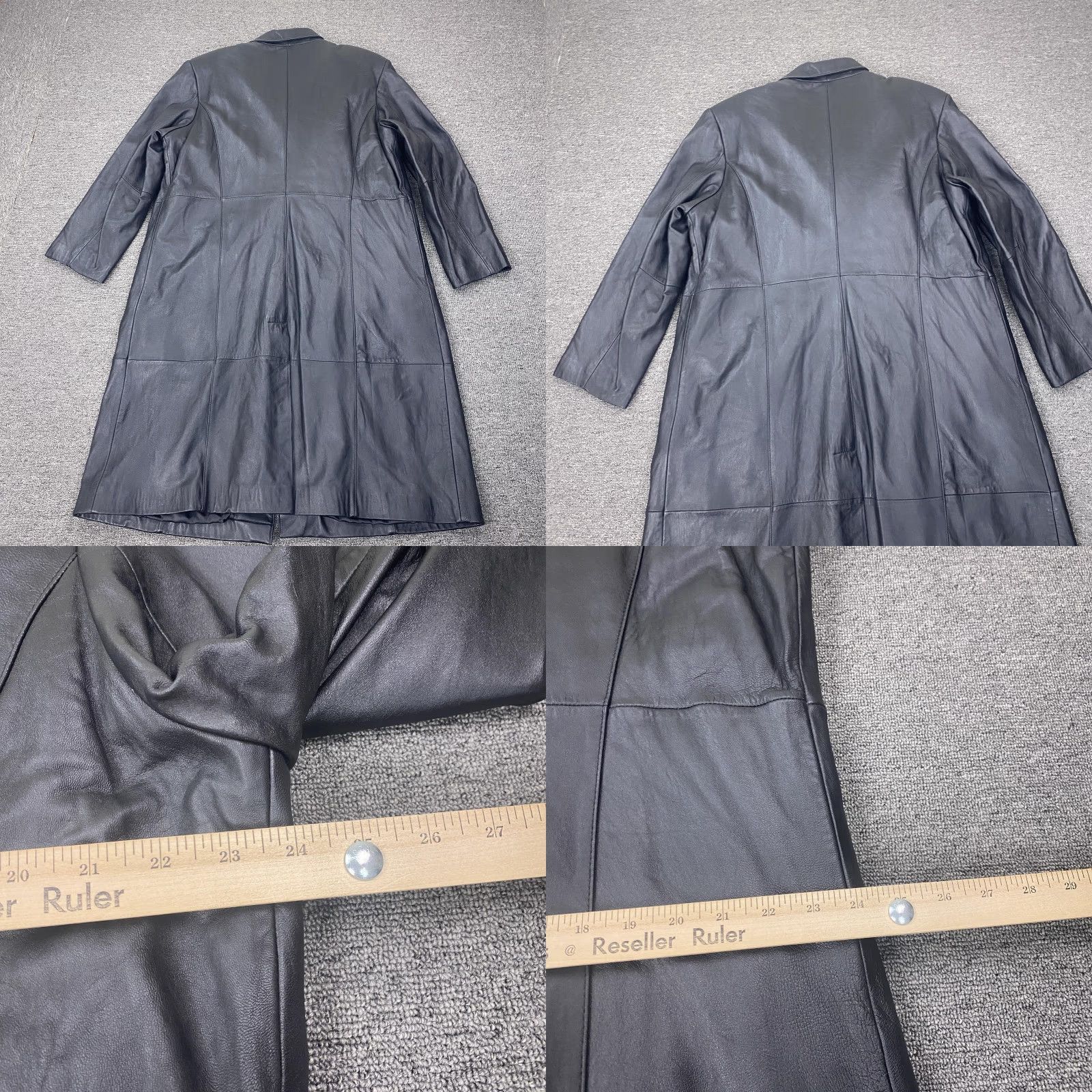 Vintage Centigrade Leather Coat Womens 1X Black Long Button Front Thermolite Lined Coat Size XL / US 12-14 / IT 48-50 - 8 Thumbnail