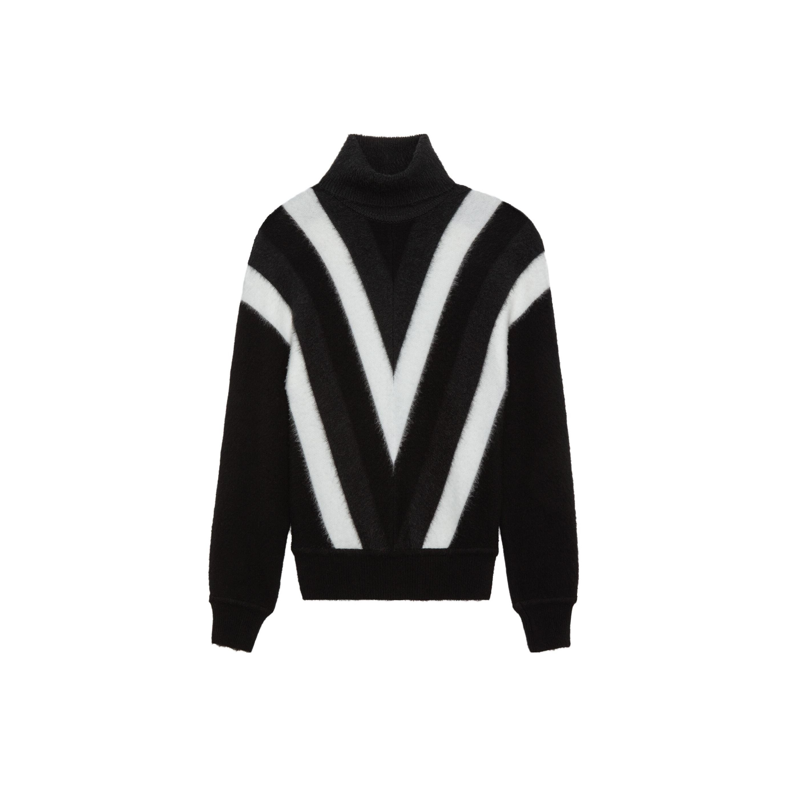 Saint Laurent Paris Saint Laurent V-Pattern Wool Turtleneck Sweater Size L Size US L / EU 52-54 / 3 - 1 Thumbnail