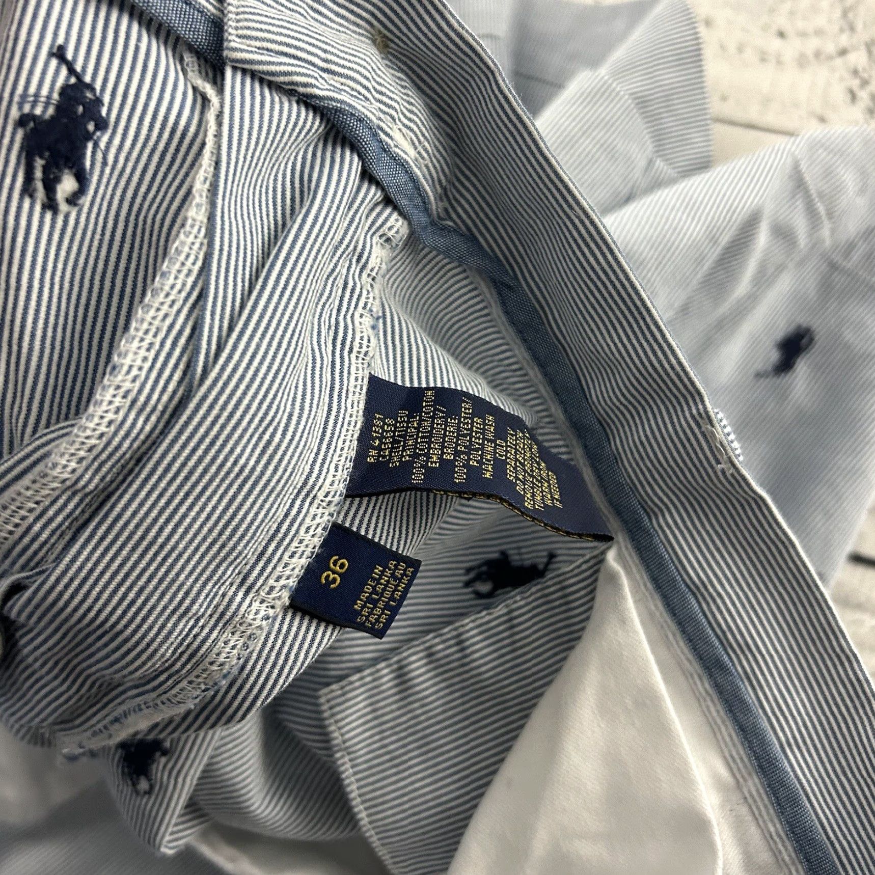 Polo Ralph Lauren Polo Ralph Lauren Horse All Over Striped 9" Classic Chino Shorts Men's 36 Blue Size US M / EU 48-50 / 2 - 5 Thumbnail