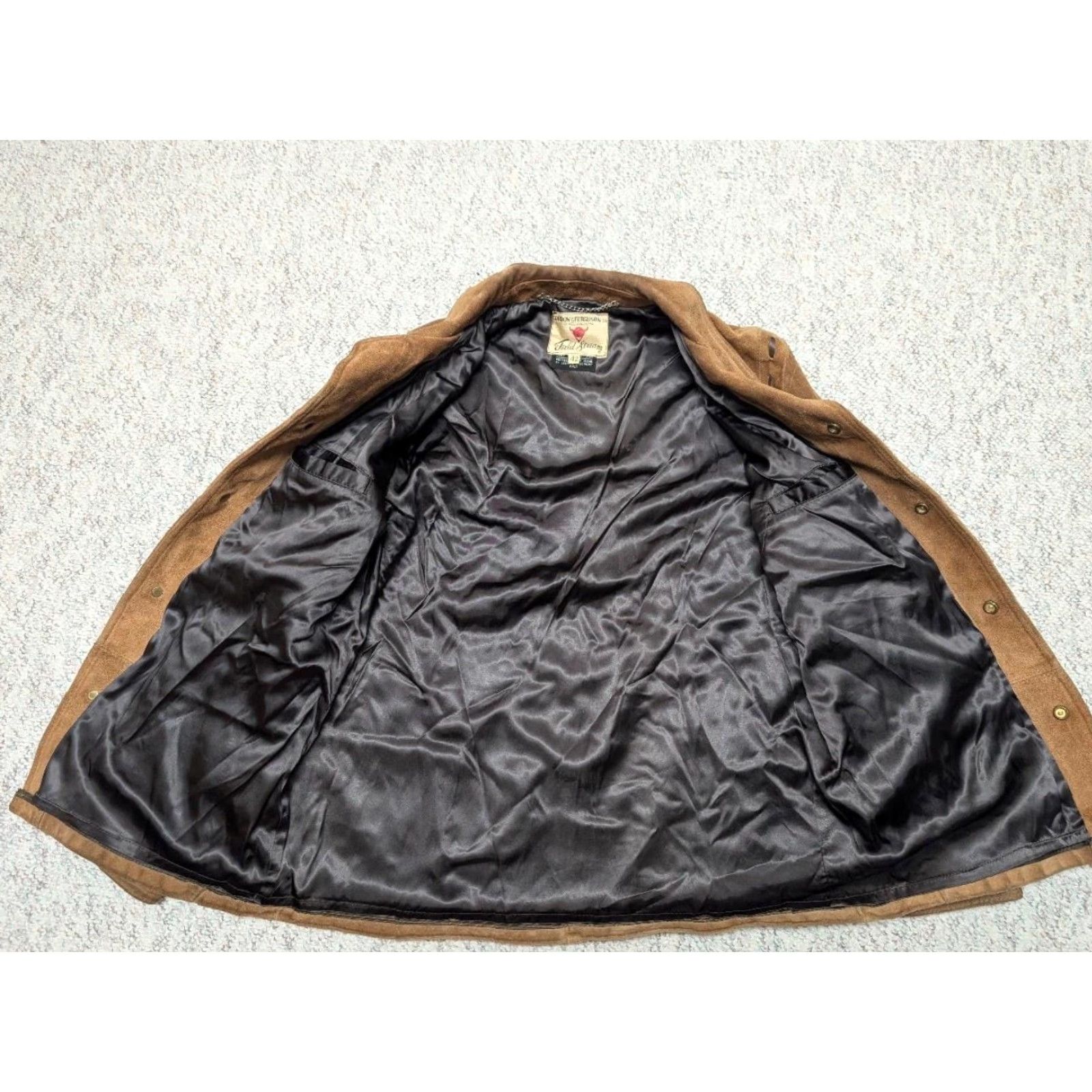 Vintage VINTAGE Field & Stream WESTERN Shirt Mens 42 Brown Leather Split-Suede Cowhide Trucker Jacket Cowhide 42 Brown Western Mens XS? Size US M / EU 48-50 / 2 - 3 Thumbnail