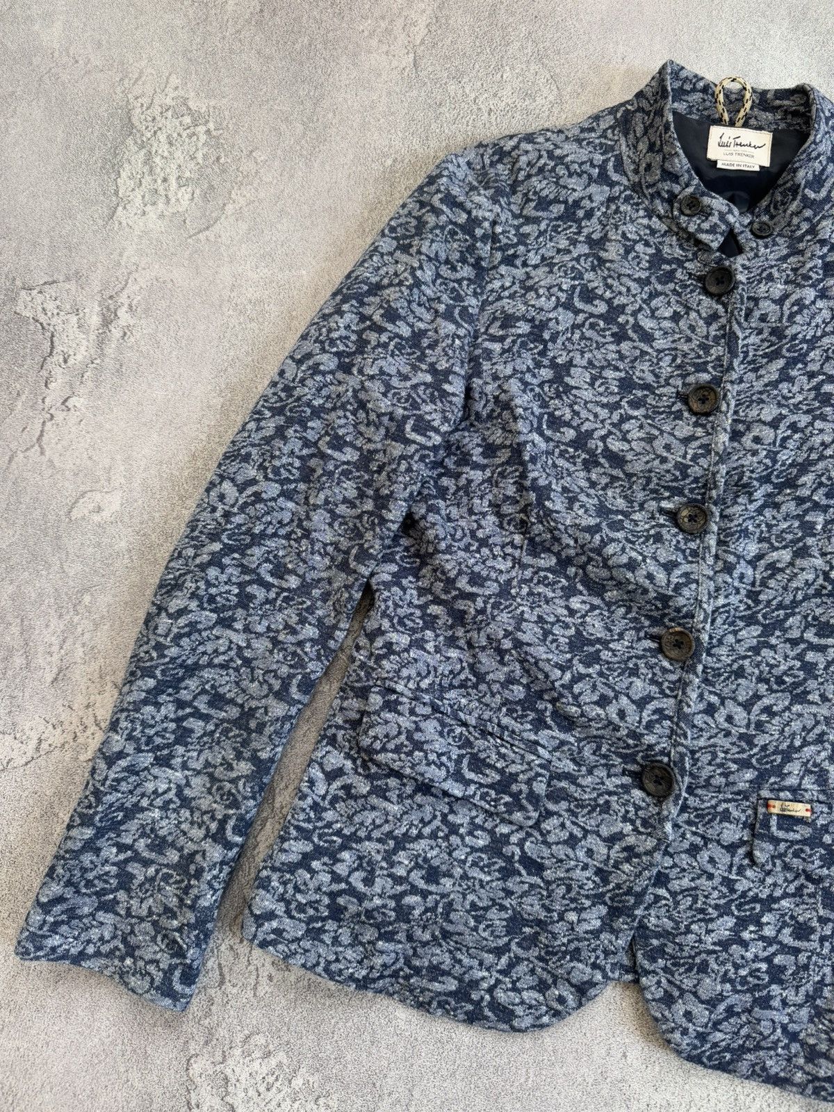 Designer Luis Trenker 46size linen blue blazer jacket coat button up Size L / US 10 / IT 46 - 5 Thumbnail