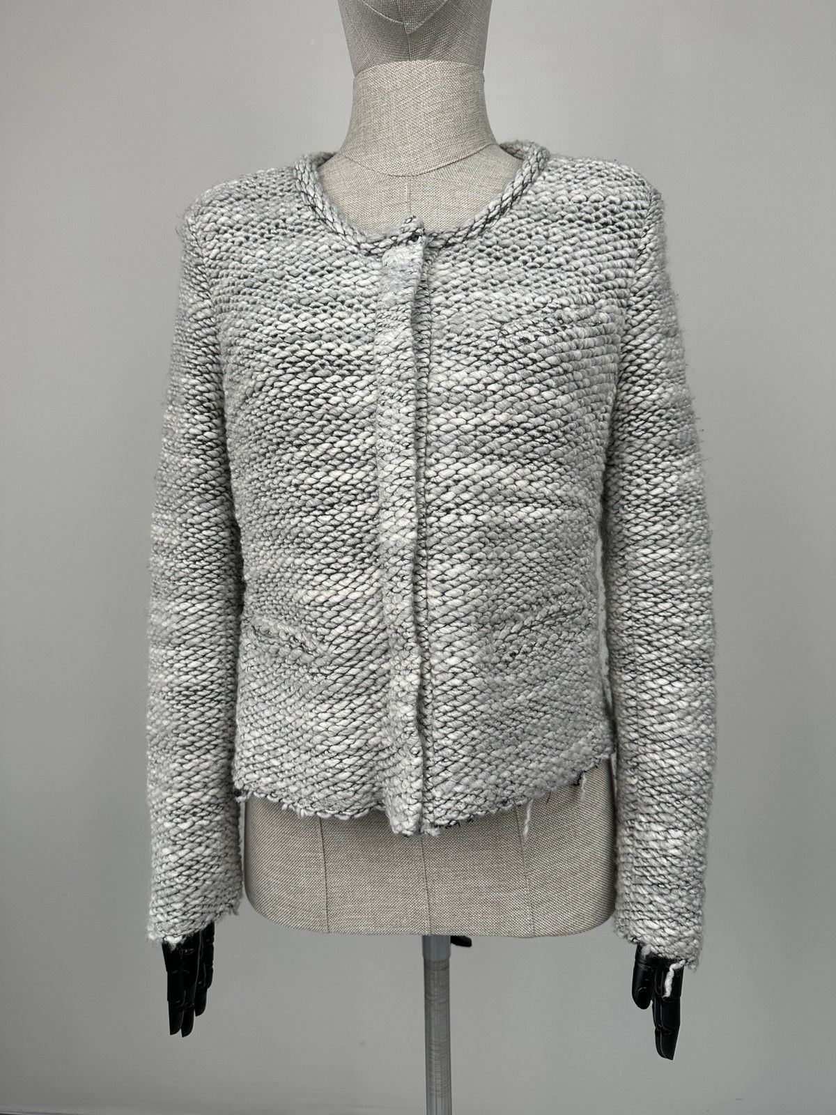 Iro IRO Shavani Carene Knit Boucle Gray Wool Blend Jacket sz 42 Size M / US 6-8 / IT 42-44 - 8 Thumbnail