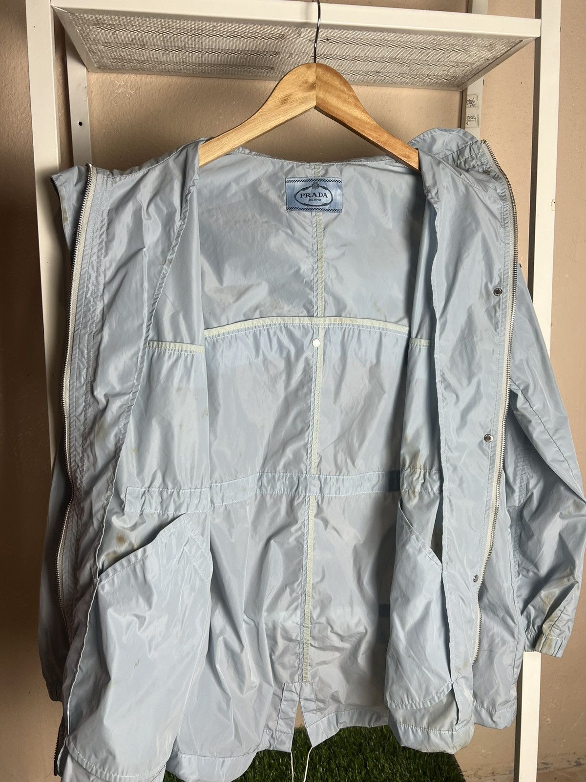 Prada Prada Light Blue Nylon Parka Jacket Stains Size M / US 6-8 / IT 42-44 - 10 Thumbnail