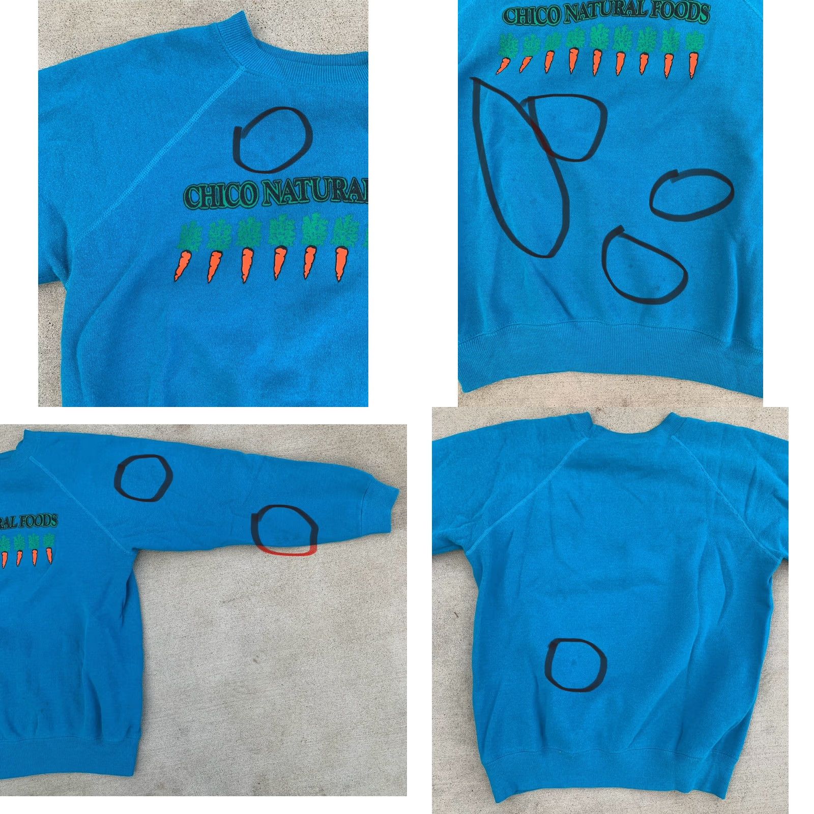 Hanes VINTAGE Hanes Raglan Sweatshirt Carrot Carrots 80s City Nature Blue Wool Blend Cotton 50/50 Graphic Print Pullover Men M Size US M / EU 48-50 / 2 - 10 Thumbnail