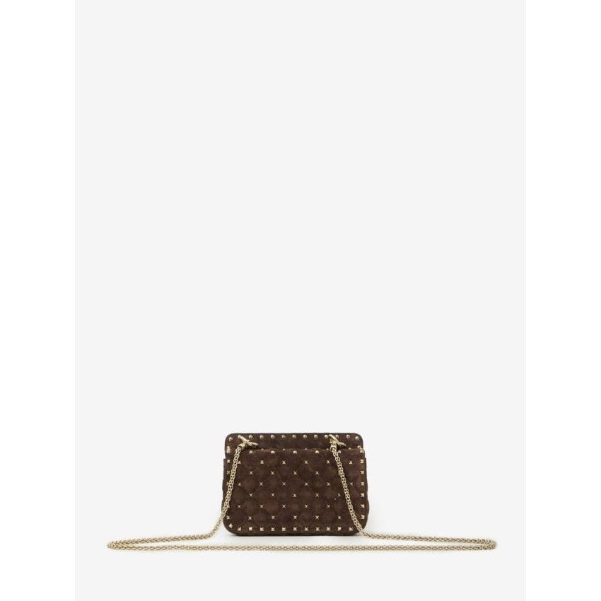 Valentino VALENTINO GARAVANI Small Rockstud Spike Brown Shoulder Bag N Size ONE SIZE - 4 Thumbnail