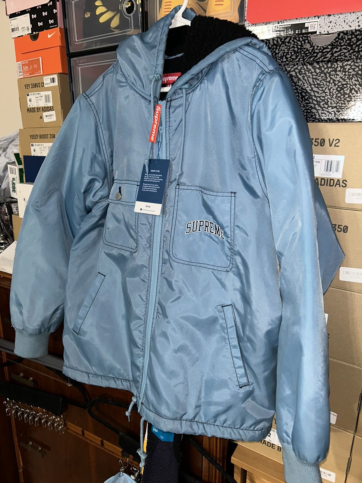 Supreme Supreme Sherpa Lined Nylon Zip Up Jacket FW18 size Medium Size US M / EU 48-50 / 2 - 2 Thumbnail