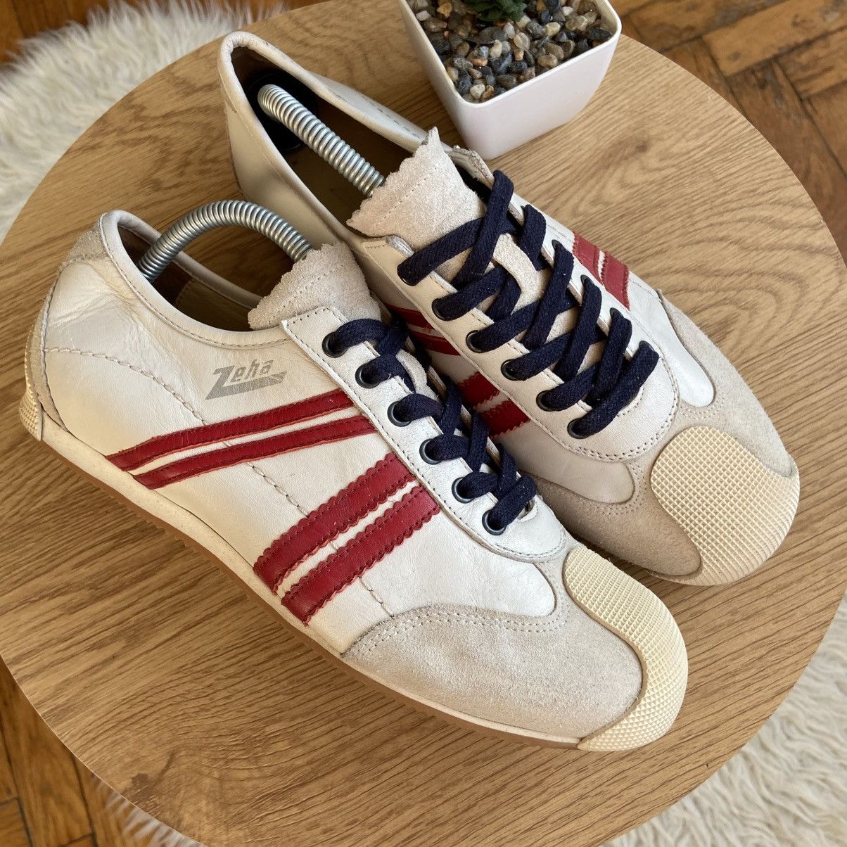 Vintage Men's Zeha Berlin Trainers Retro League Sneakers Red White41 Size US 8 / EU 41 - 6 Thumbnail