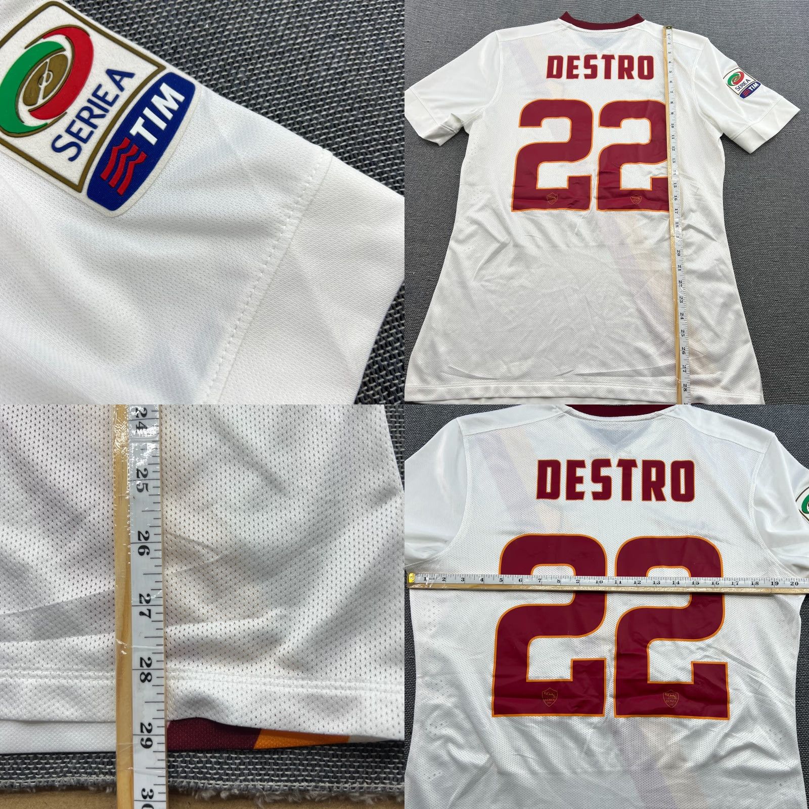 Nike Nike Roma 2014 2015 Away Destro #22 Player Issue Football Jersey Mens Large White T-Shirt Jerseys Mens L White Nike Size US L / EU 52-54 / 3 - 9 Thumbnail
