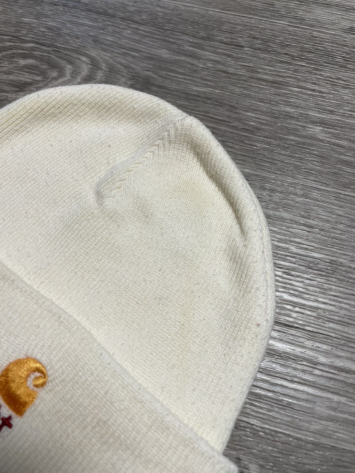 Carhartt Vintage Carhartt White American Script Beanie Hat Y2K Size ONE SIZE - 4 Thumbnail
