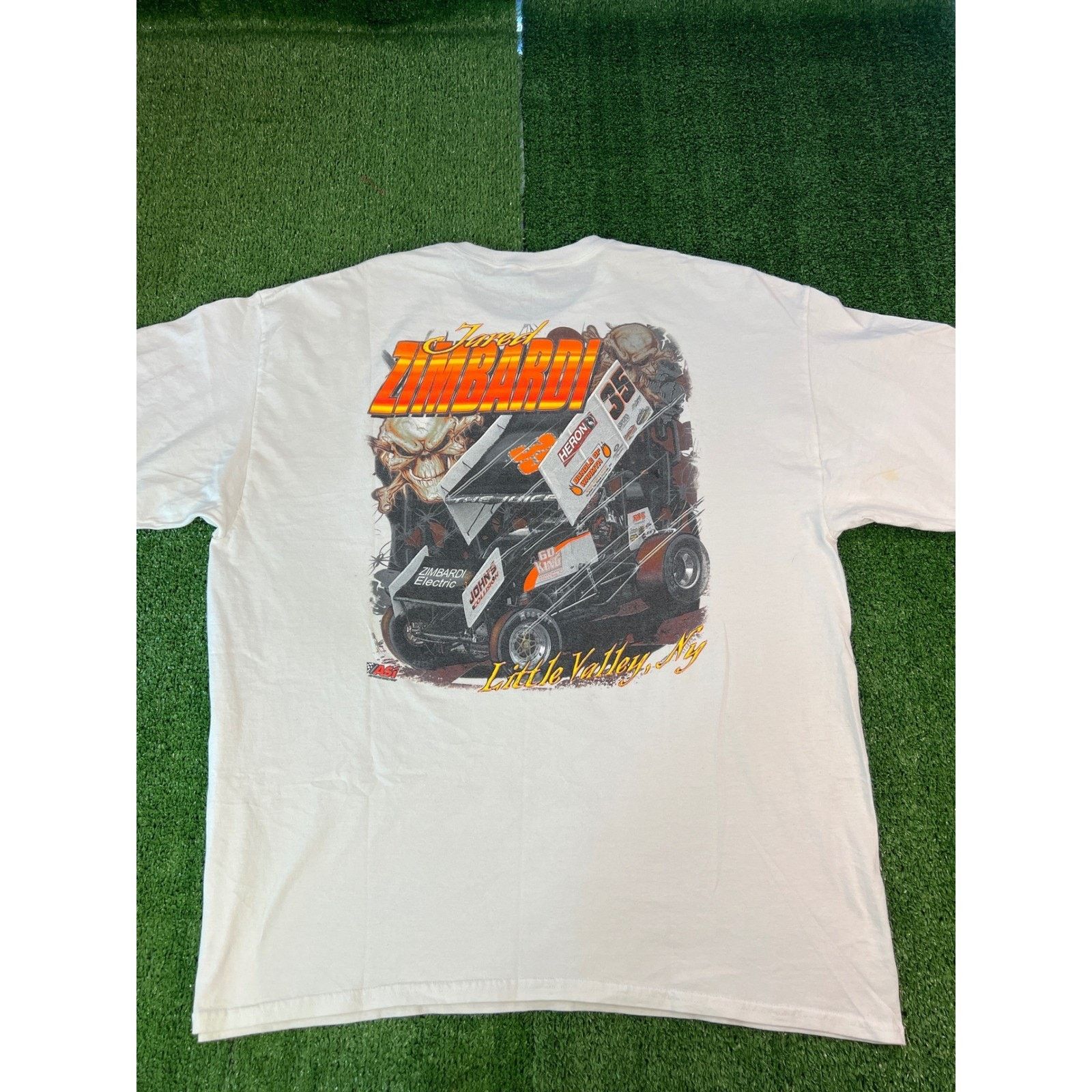 Gildan Y2KThe Juice Racing Graphic T-Shirt Mens White XXL Size US XXL / EU 58 / 5 - 4 Thumbnail