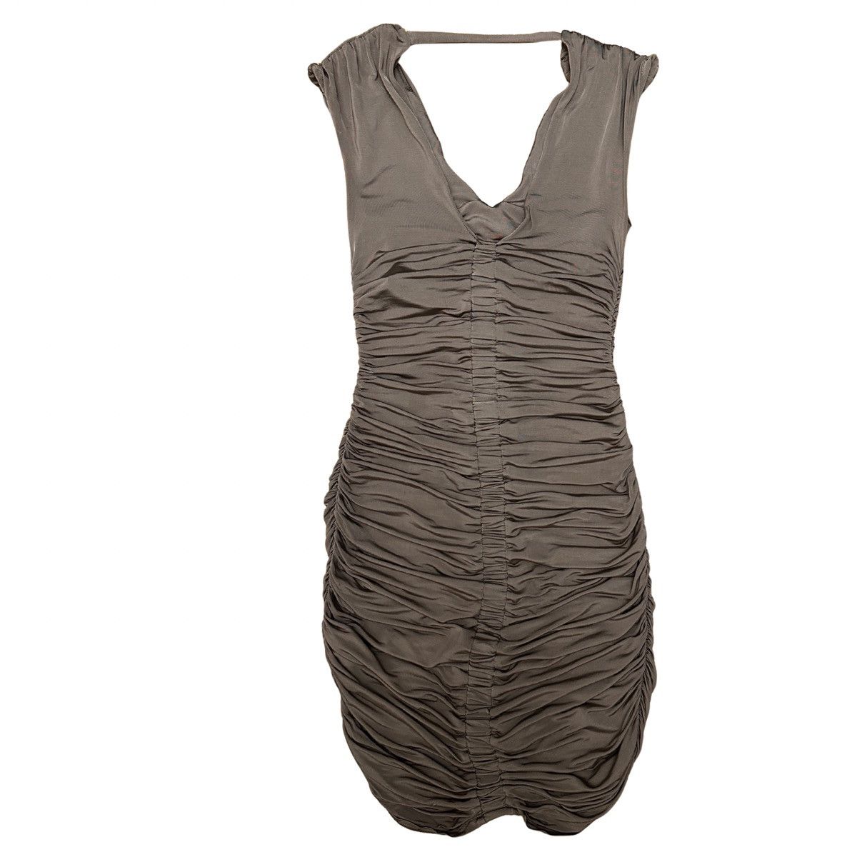 Asos ASOS Nude Draped Cocktail Dress - Gathered Bodycon Design Size S / US 4 / IT 40 - 3 Thumbnail