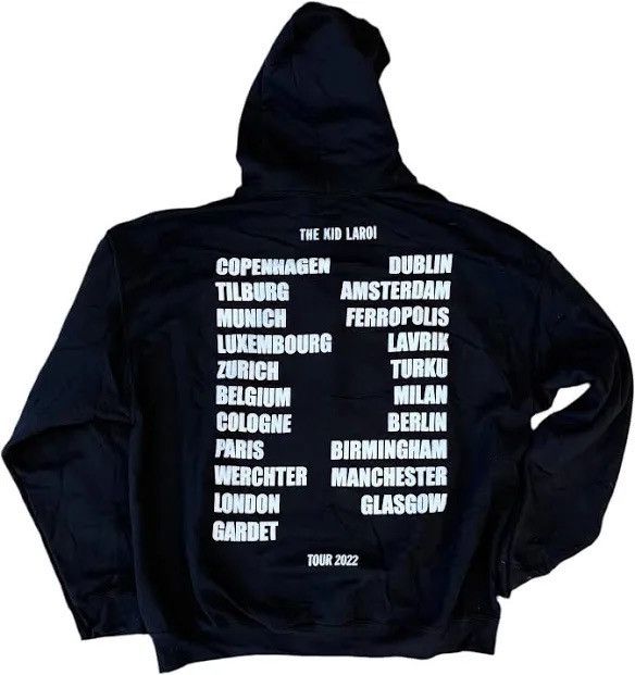 Band Tees The Kid Laroi black Hoodie, NEW, Small, EOTW Tour, PuffPrint Size US S / EU 44-46 / 1 - 2 Thumbnail
