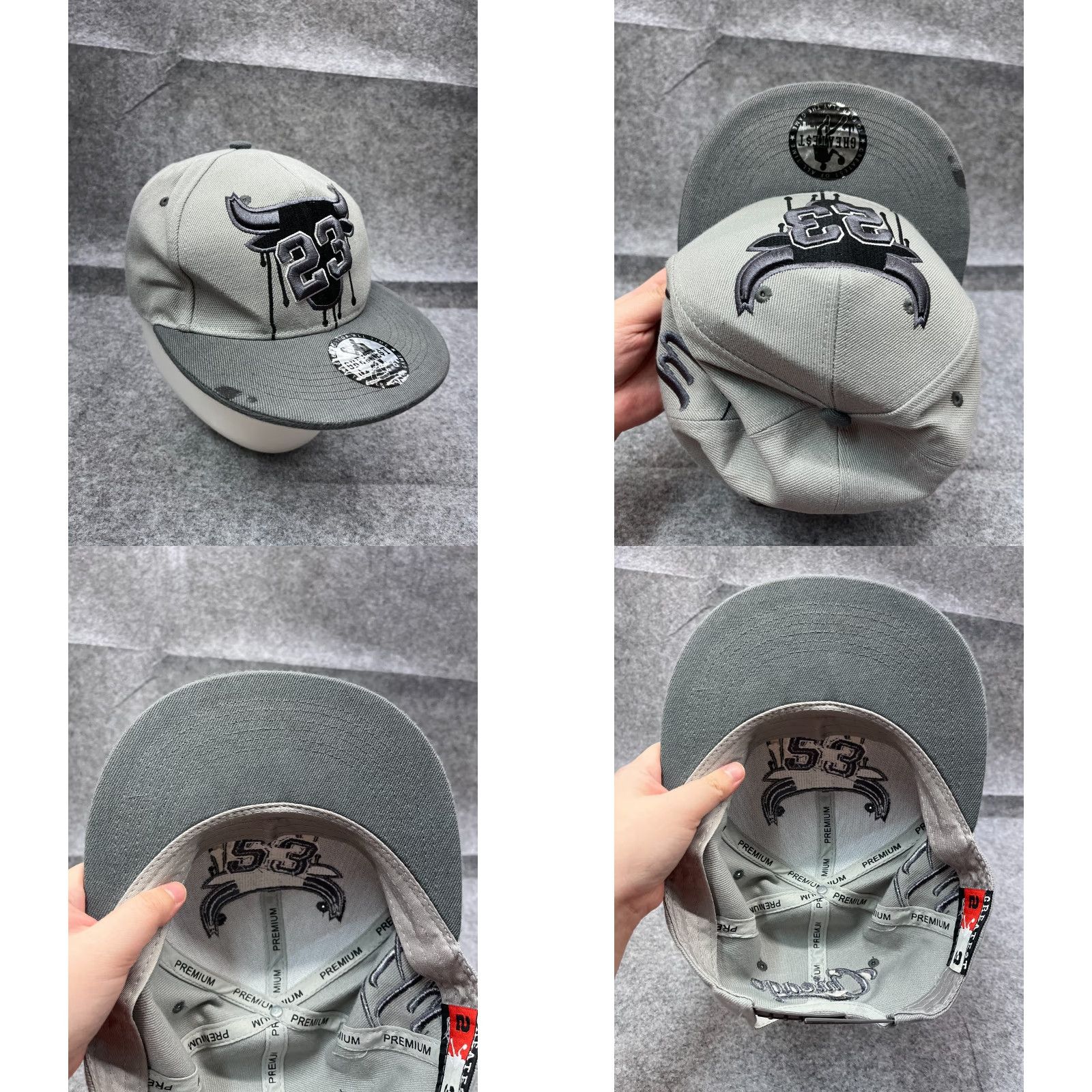 Vintage Greatest Chicago Hat Snap Back Adult One Size Gray 100% Polyester 23 MJ Drip Size ONE SIZE - 8 Thumbnail