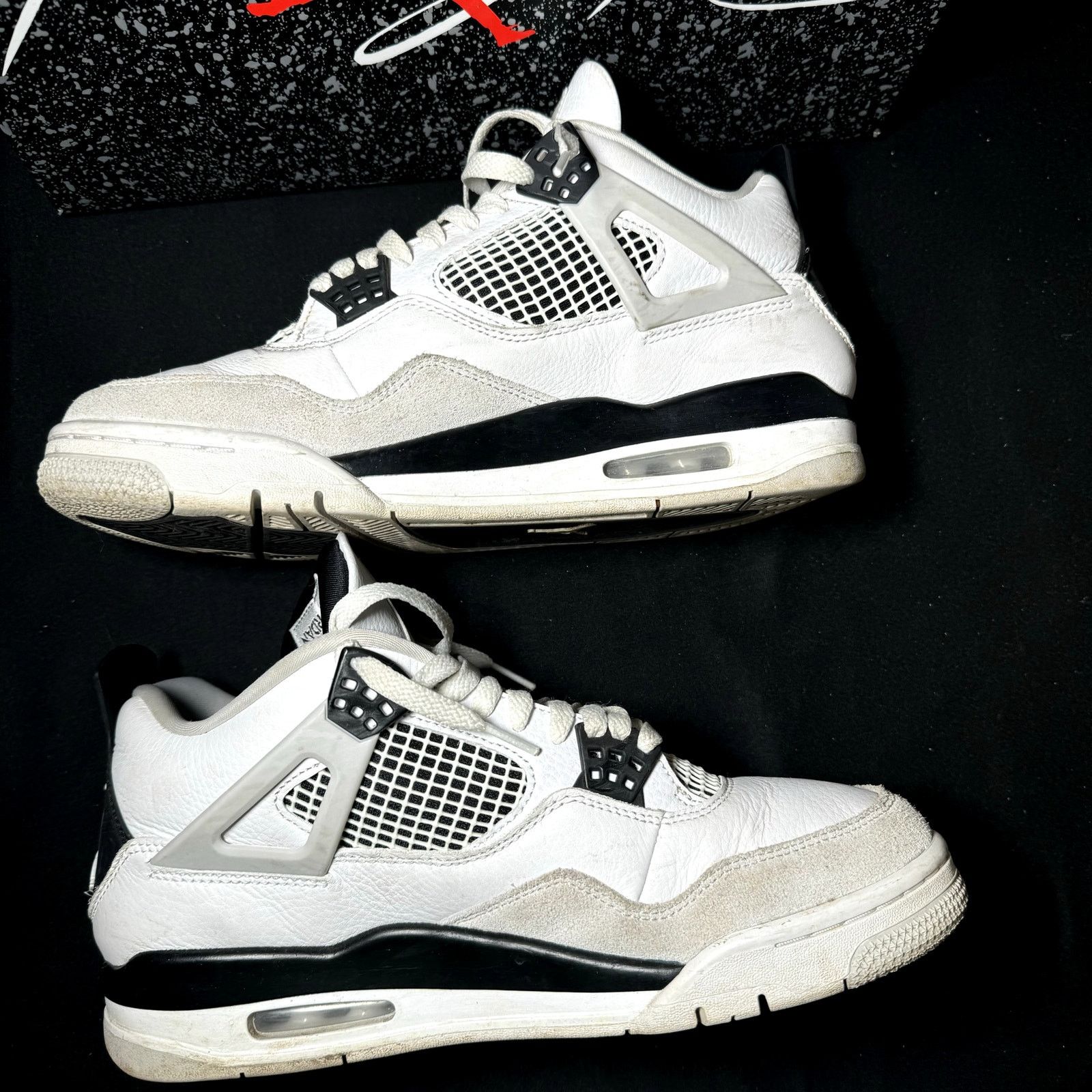 Jordan Brand × Nike Size 9.5 Nike Air Jordan 4 Retro Military Black Men's Shoes Size US 9.5 / EU 42-43 - 3 Thumbnail