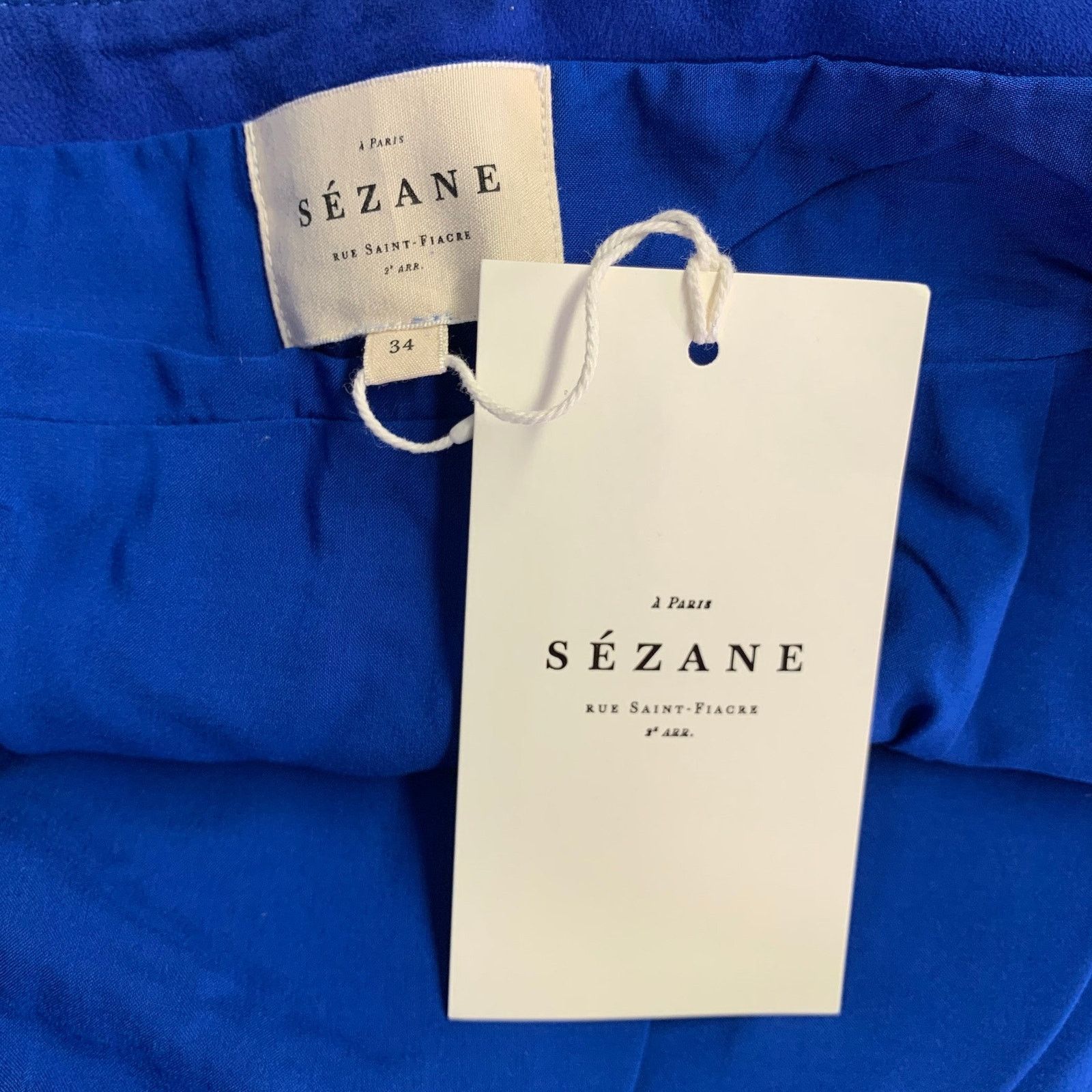 Sezane SEZANE Size 2 Blue Goat Suede Belted Mini Skirt Size 26" / US 2 / IT 38 - 4 Thumbnail