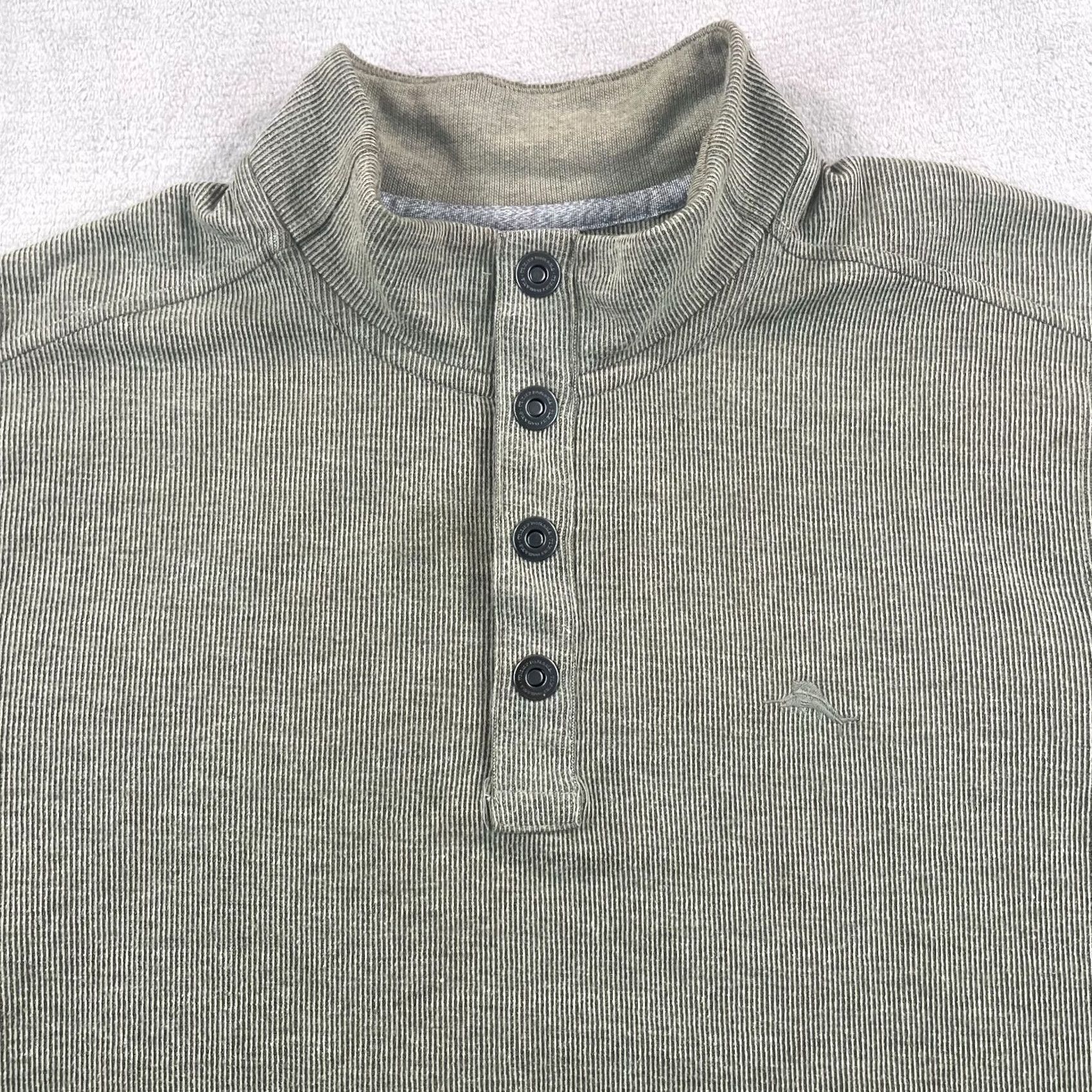 Tommy Bahama Tommy Bahama Sweater Men XL Green Mock-Collar Henley Pullover Knit Logo All Seasons Regular Vintage: No Size US XL / EU 56 / 4 - 3 Thumbnail