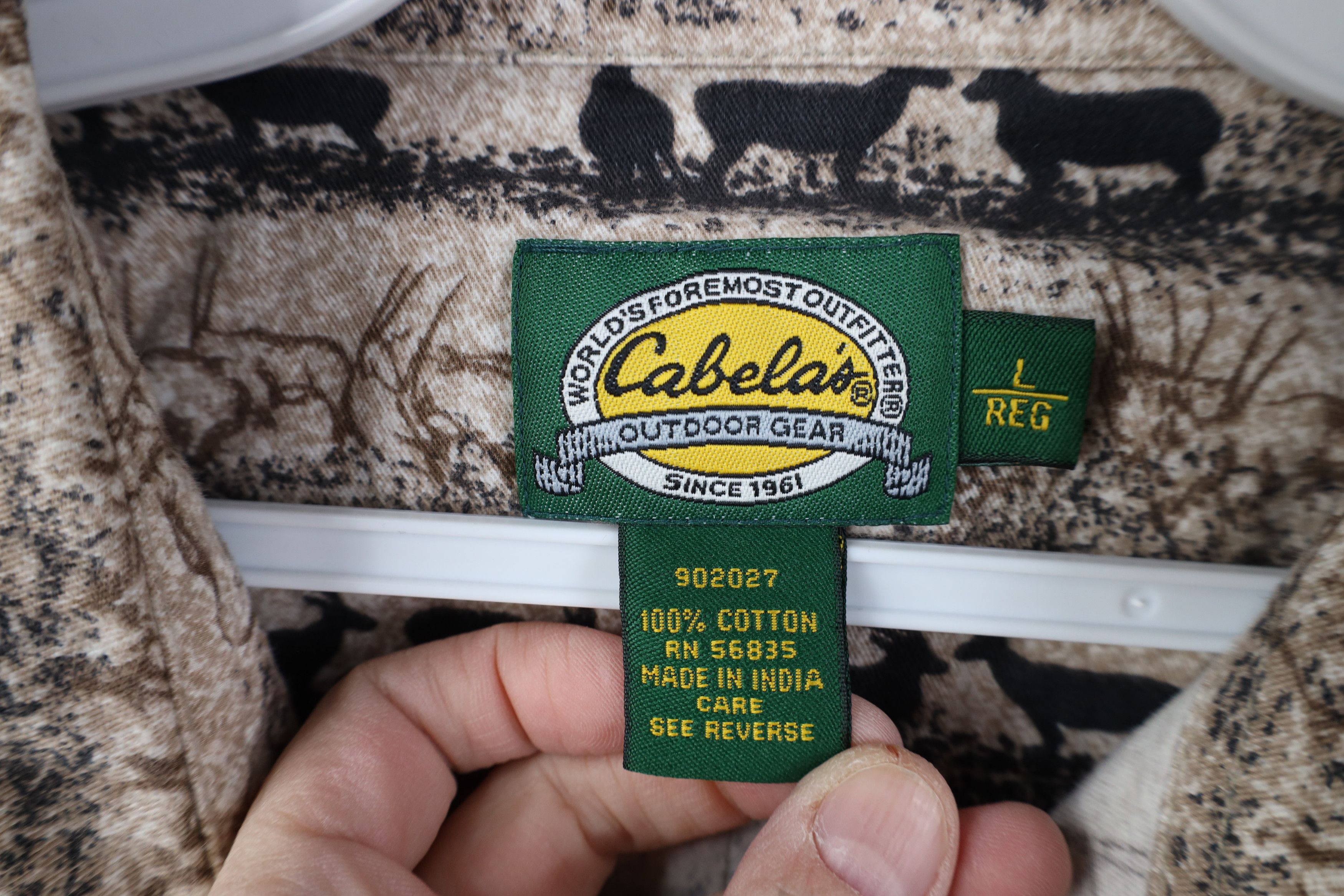 Cabelas Vintage Cabelas Antelope Print Short Sleeve Button Shirt Size US L / EU 52-54 / 3 - 8 Thumbnail