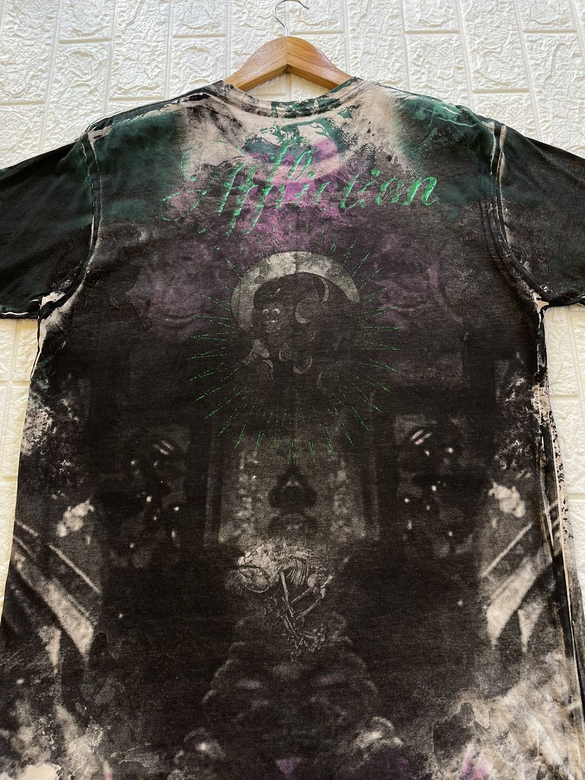 Affliction × Haunted Mound Affliction Skeleton Skull Full Print Size US L / EU 52-54 / 3 - 7 Thumbnail