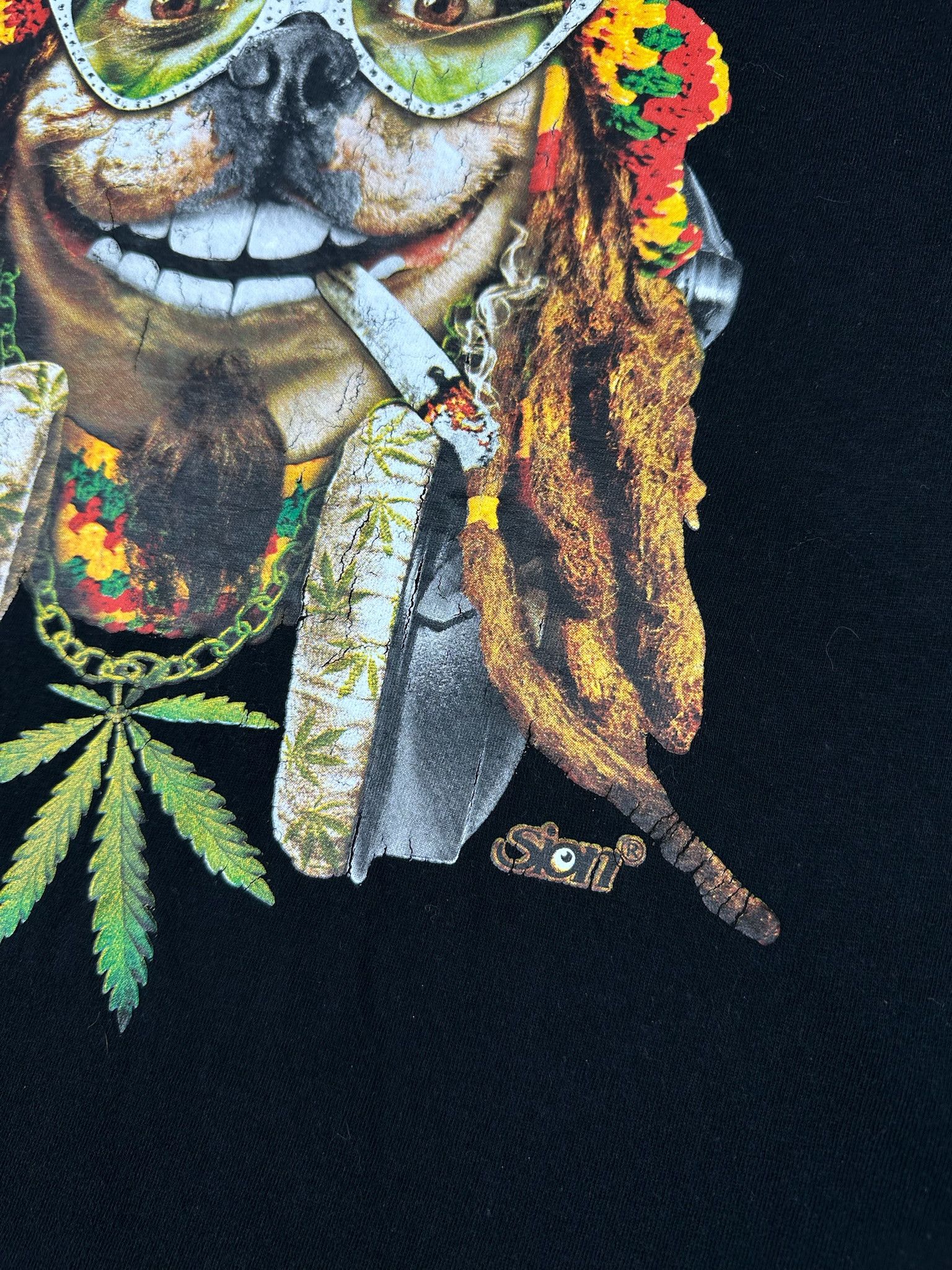 Band Tees Vintage Weed Rasta dog Drugs Tee Smoke Dope Cannabis y2k Size US L / EU 52-54 / 3 - 3 Thumbnail