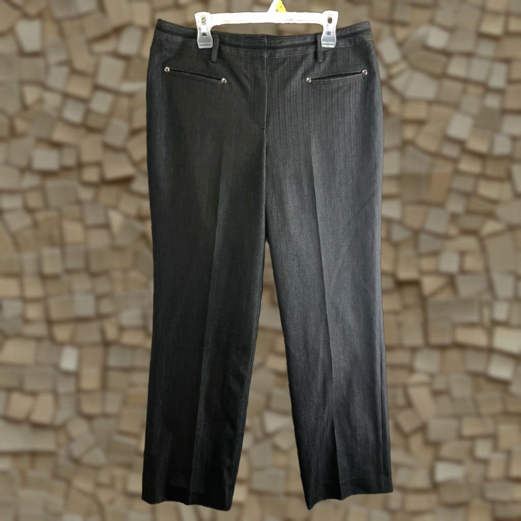 Vintage Larry Levine Womens Size 14 Gray Slack Dress Pants Polyester Rayon Spandex Dress Pants Womens 14 Gray Time: 00:00:00 Size 36" / US 14 / IT 50 - 1 Thumbnail