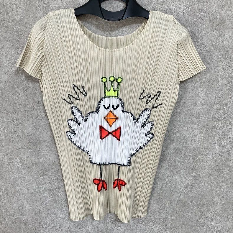 Issey Miyake Issey Miyake size:3 Beige bird-patterned short-sleeved shi Size XS / US 0-2 / IT 36-38 - 1 Thumbnail