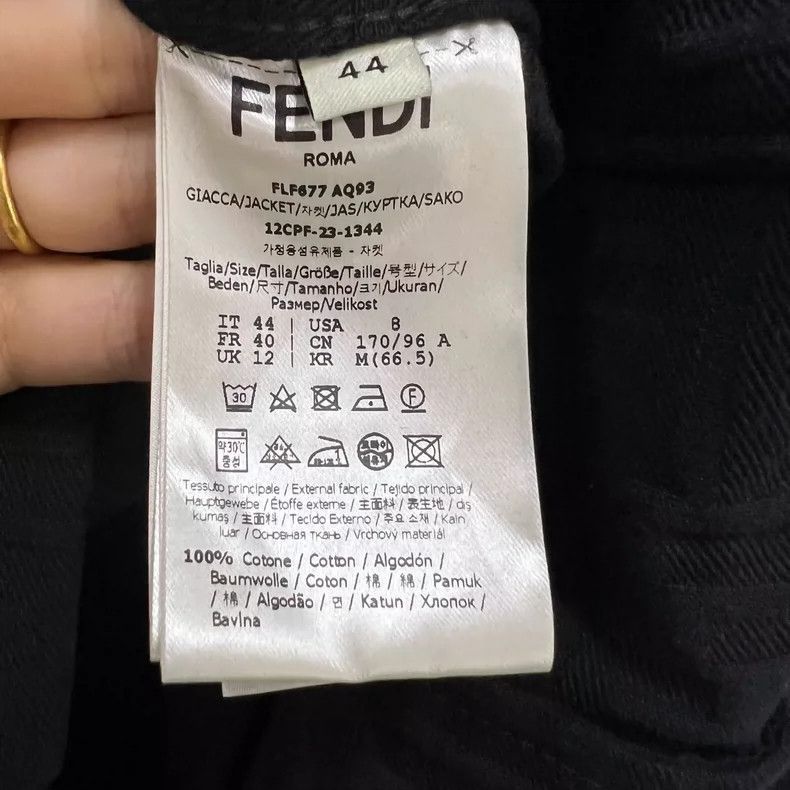 Fendi Fendi Black Textured Waist Jacket Size 44 Size US M / EU 48-50 / 2 - 4 Thumbnail