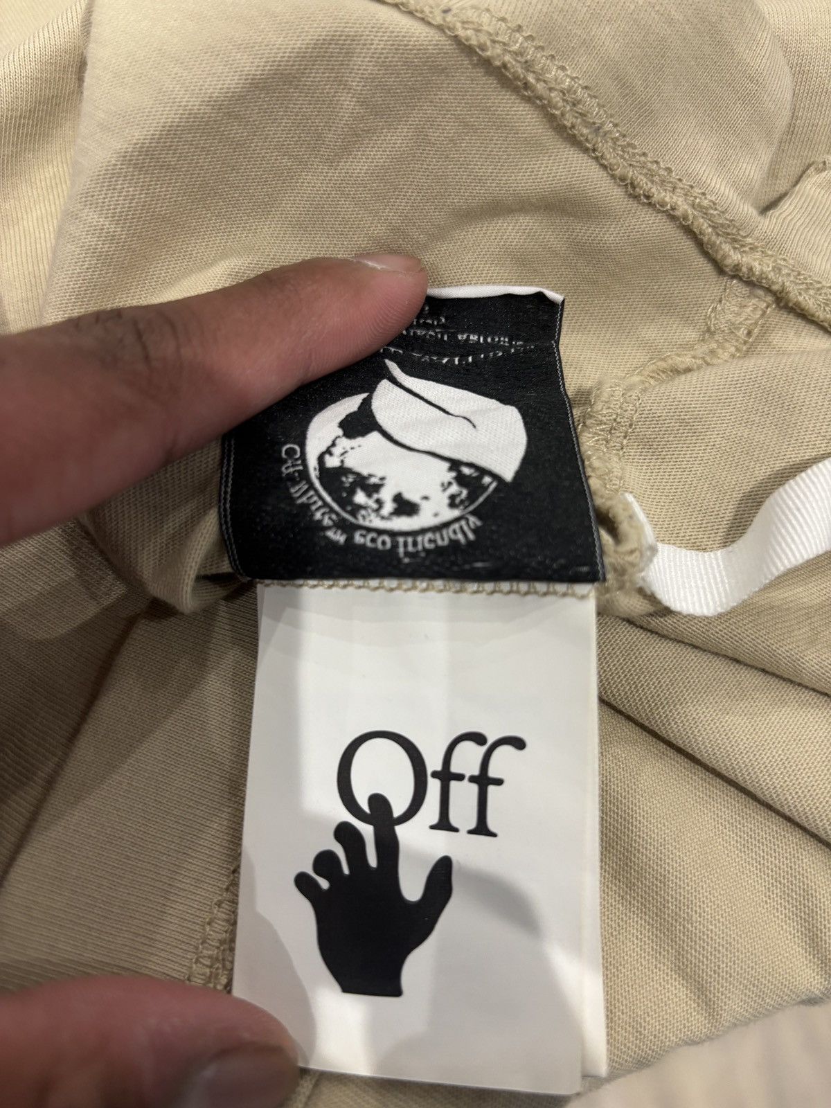 Off-White Off-White Graffiti Logo Shirt Tan Size: M Size US M / EU 48-50 / 2 - 8 Thumbnail