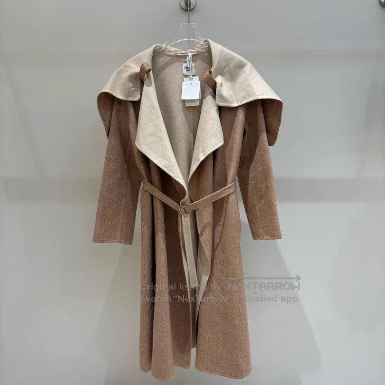 Hermes Hermes Beige Cashmere, Linen, and Silk Notched Lapel Long Size XS / US 0-2 / IT 36-38 - 1 Thumbnail