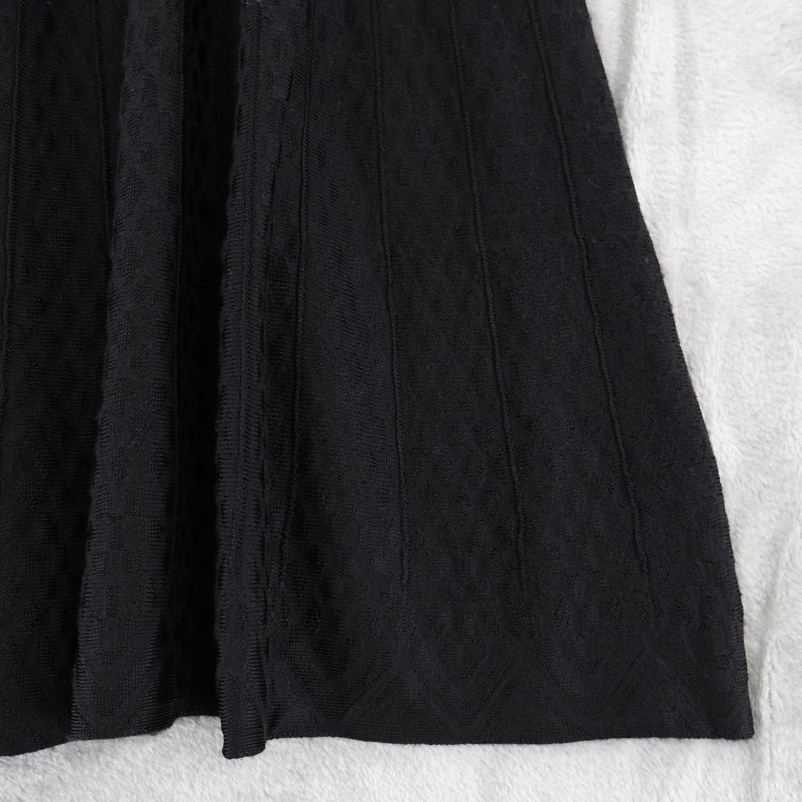 NIC+ZOE NIC+ZOE Black Ribbed Knit Fit Flare Midi Dress Womens L Size L / US 10 / IT 46 - 4 Thumbnail