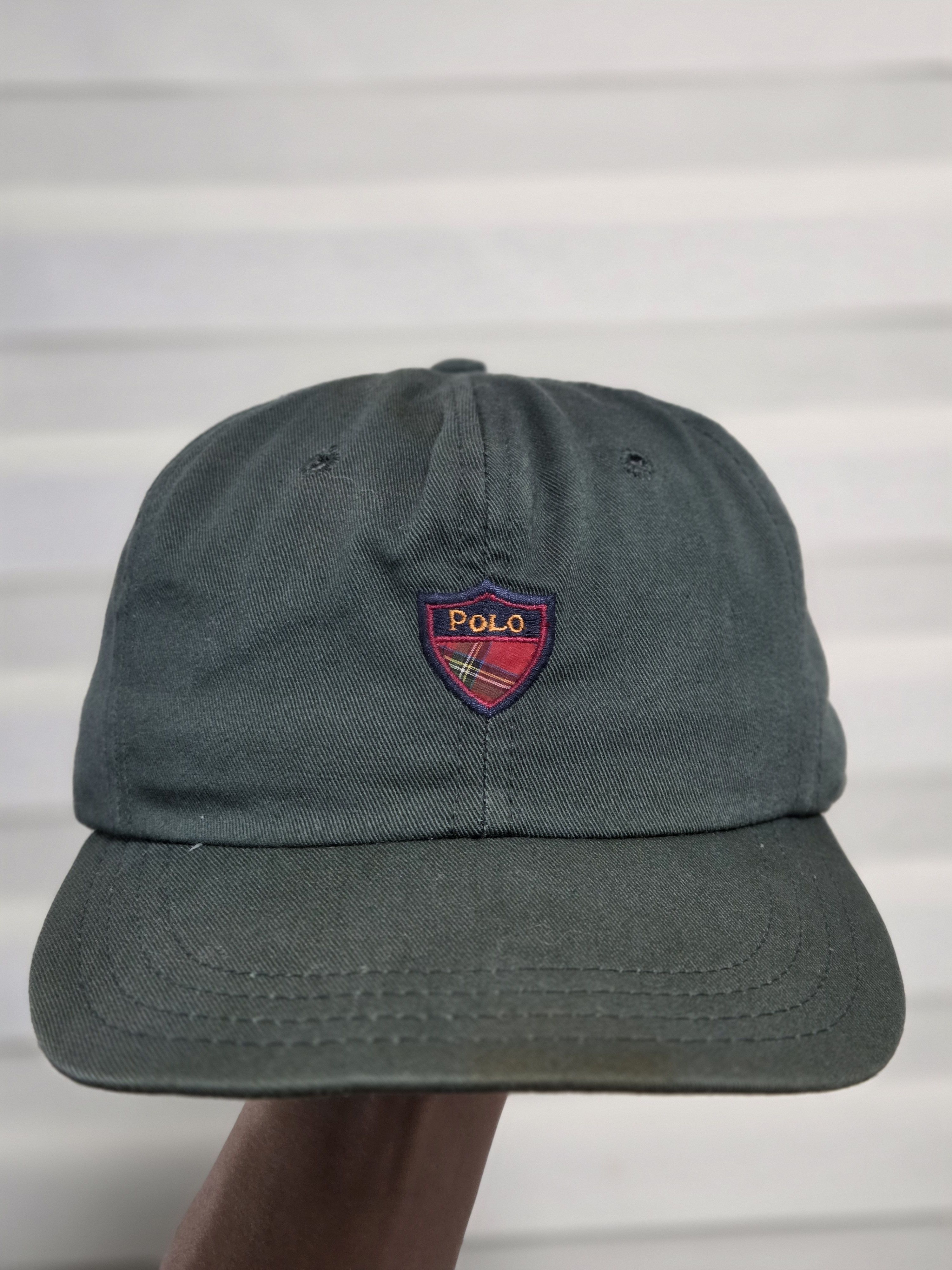 Polo Ralph Lauren Vintage Made in USA Polo Shield Embroidered Check brim hat Size ONE SIZE - 2 Thumbnail
