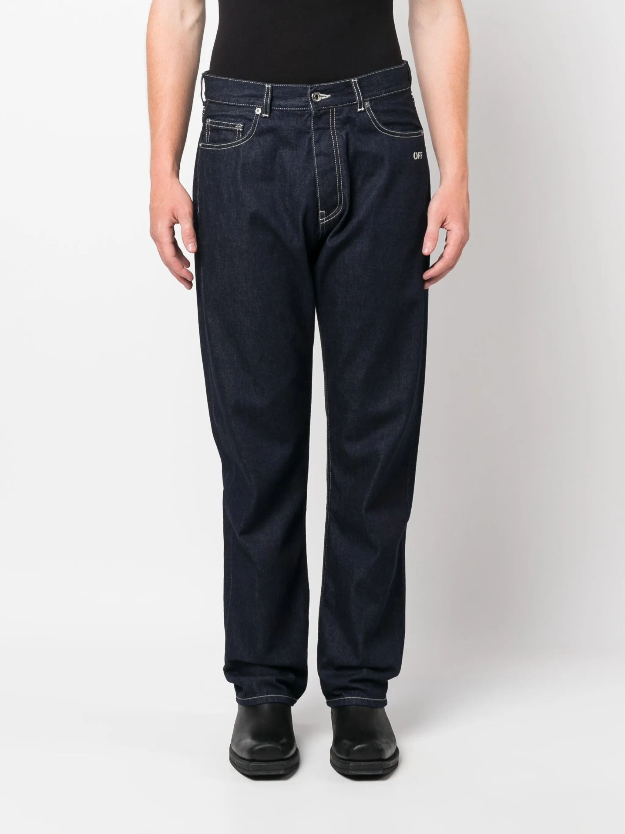 Off-White o1y0225 Logo Denim Pant in Blue Size US 28 / EU 44 - 4 Thumbnail