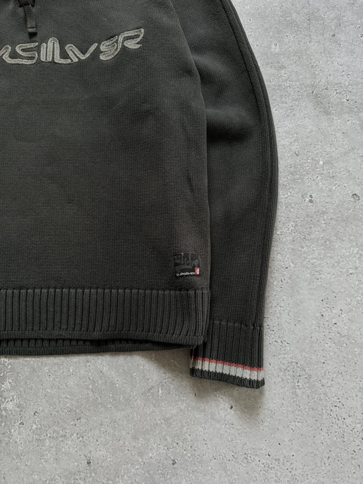 Quiksilver × Vintage Vintage Y2K Quiksilver Boarding 1/4 Zip Ribbed Sweater Size US S / EU 44-46 / 1 - 6 Thumbnail