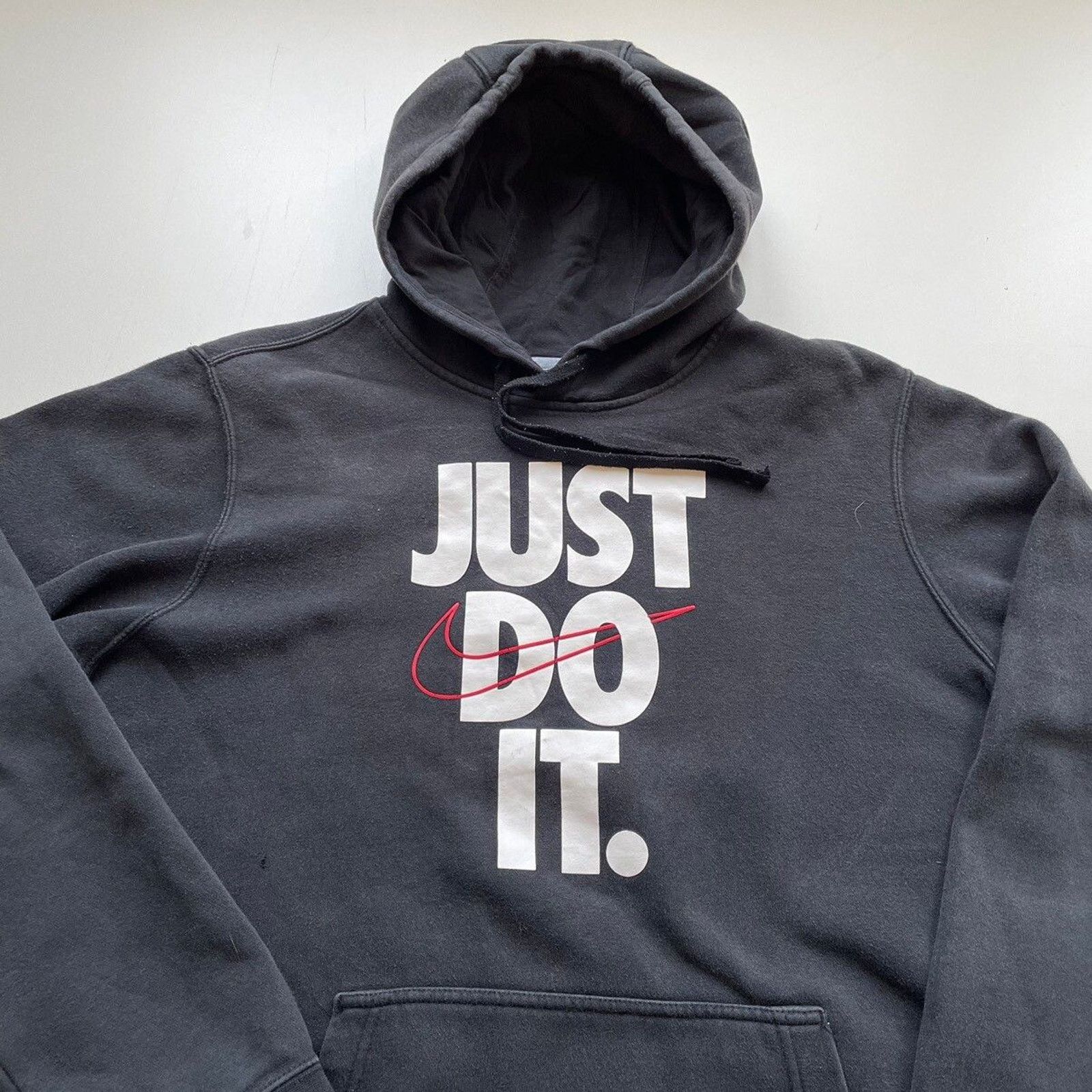 Nike Vintage Y2K Nike Hoodie Just Do It Swoosh Large Black Rare Size US L / EU 52-54 / 3 - 2 Thumbnail