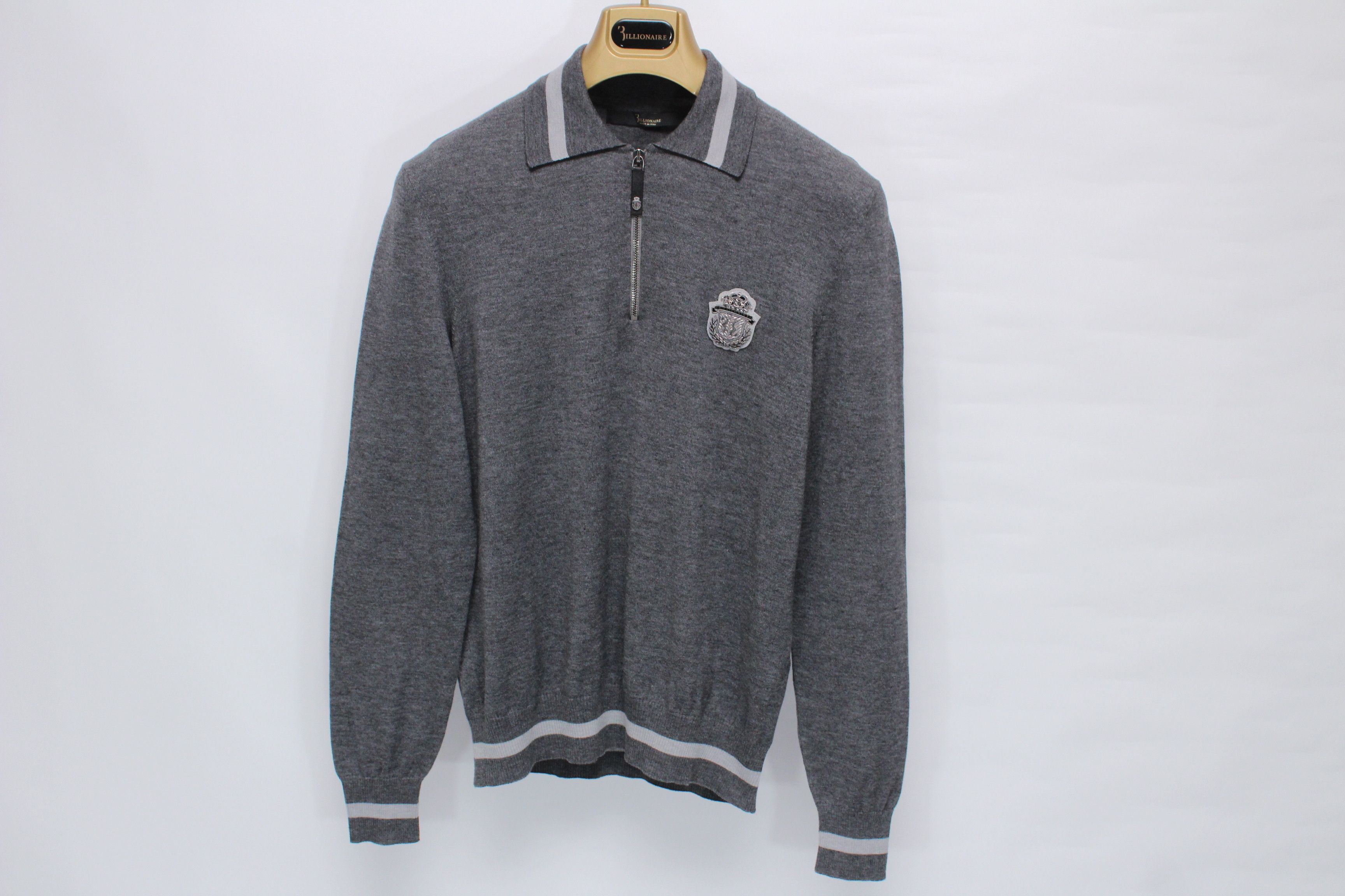 Billionaire Couture Billionaire Zip Mock Neck Crest Sweater Size US S / EU 44-46 / 1 - 1 Thumbnail