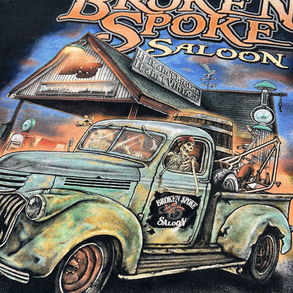 Anvil Broken Spoke Saloon Tee Shirt Motorcycle Biker Skeleton Size US XL / EU 56 / 4 - 13 Thumbnail