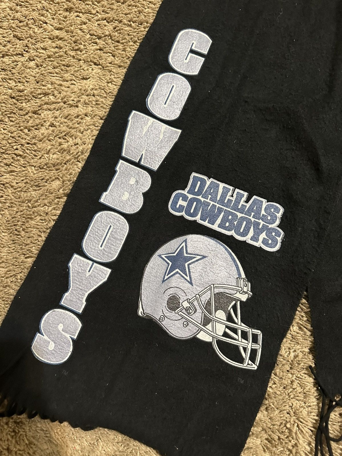 NFL × Vintage Vintage NFL Dallas Cowboys “triple black” scarf 90s Size ONE SIZE - 2 Thumbnail