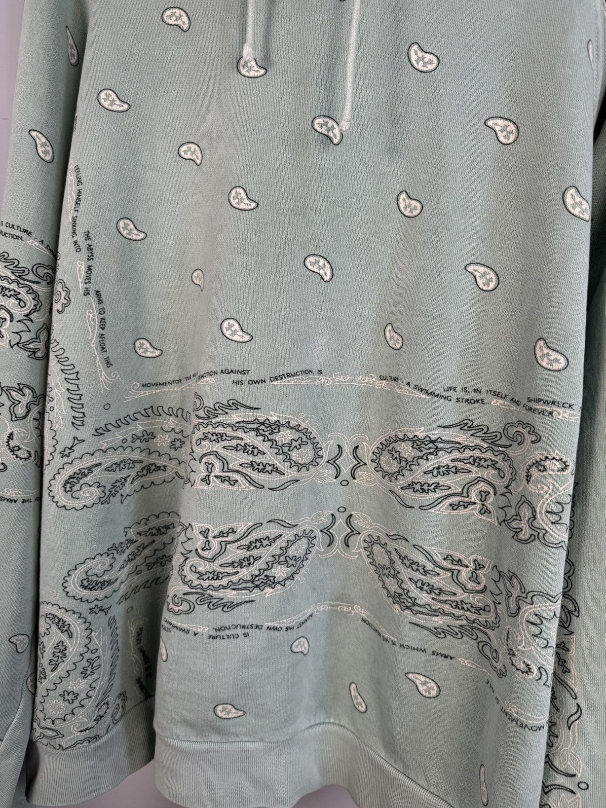 Raf Simons 🚭ARCHIVE GRAIL🚭 F/W 2004-2005 "WAVES" SEAFOAM PAISLEY HOODIE Size US XL / EU 56 / 4 - 15 Thumbnail