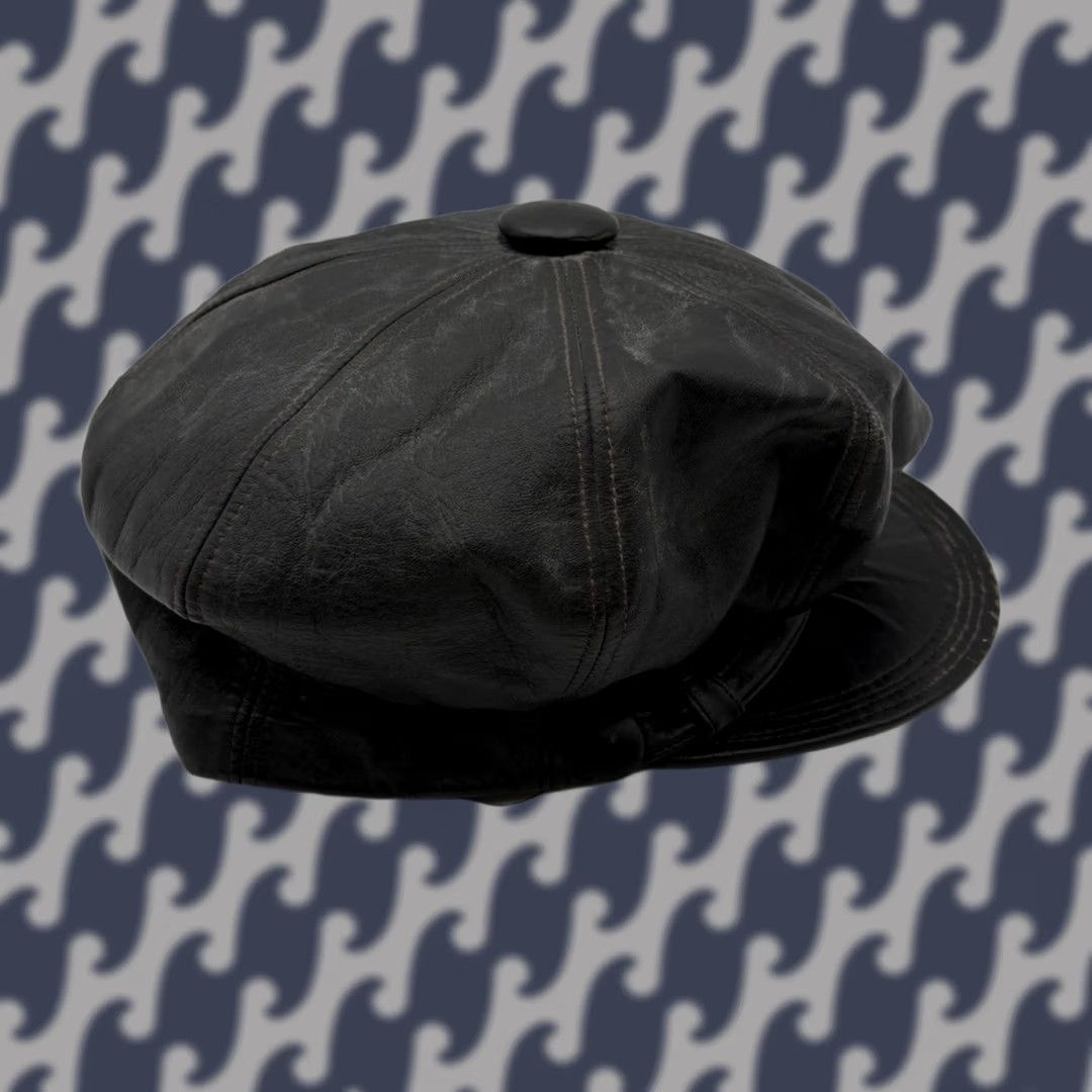 Spitfire VINTAGE Torpedo GT Paris Black Leather Spitfire Newsboy Cap L Men Size 58 Black Leather Spitfire Newsboy Cap Mens Vintage Paris Torpedo GT Size ONE SIZE - 1 Thumbnail