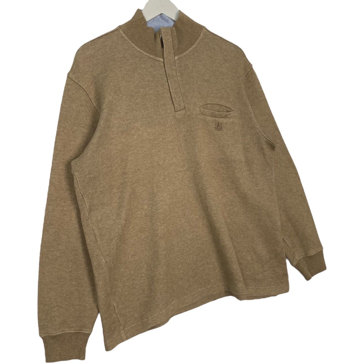 Vintage Vintage Aquascutum Quater Zipper Sweatshirt Brown Size US L / EU 52-54 / 3 - 3 Thumbnail