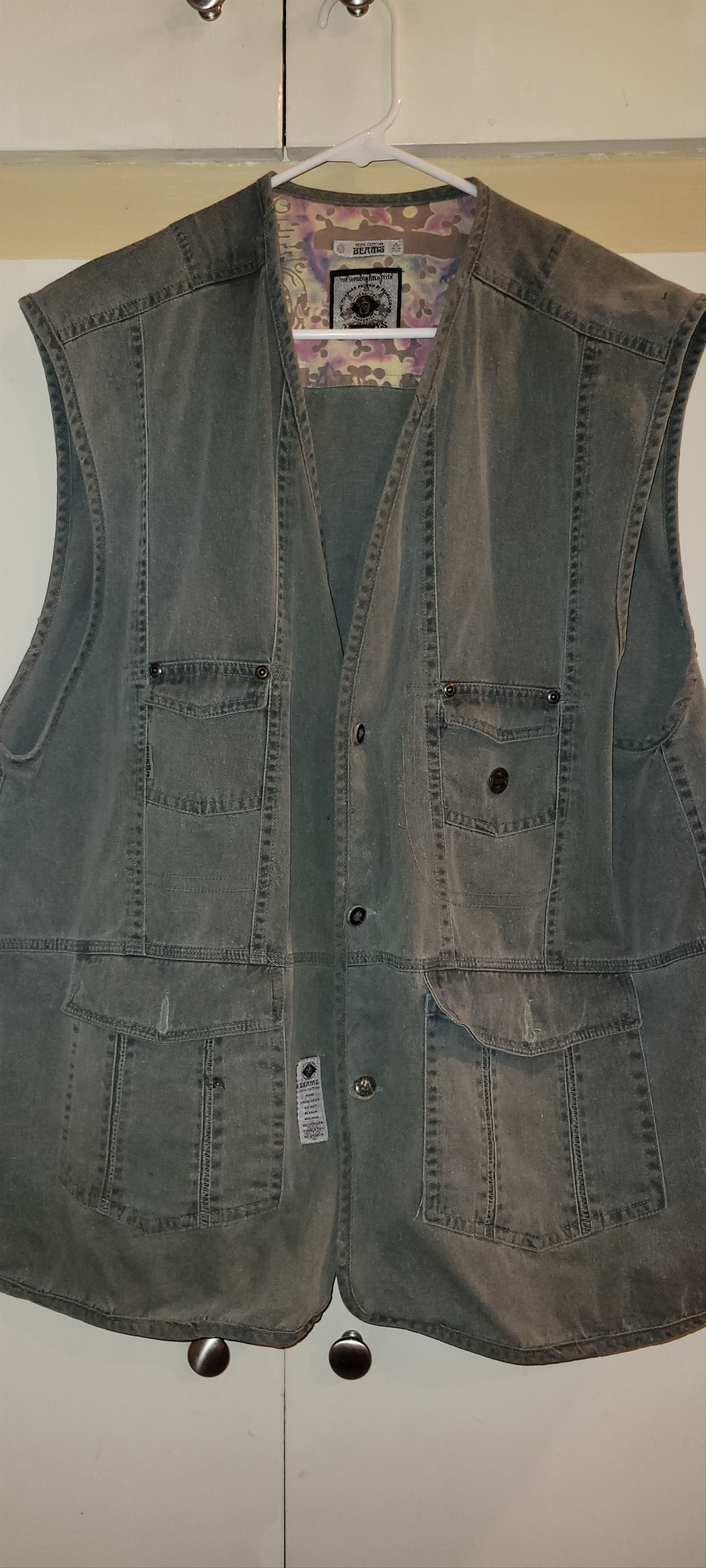 Beams Plus VINTAGE 2000s BEAMS JAPAN FIELD VEST XL FADED OLIVE GREEN Size US XL / EU 56 / 4 - 2 Thumbnail