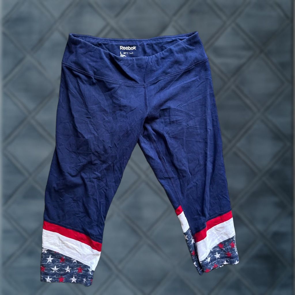 Reebok Reebok Women's Novelty Capri Pants Size Large Medieval Blue Activewear Size ONE SIZE - 1 Thumbnail