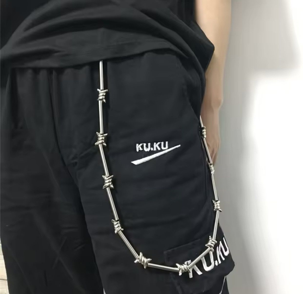 Handmade Chunky Unisex Barbed wire Wallet Pants Belt Chain Size ONE SIZE - 1 Thumbnail