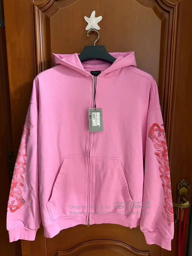Balenciaga Balenciaga Flame Logo Pink Longsleeve Jacket S. Size US S / EU 44-46 / 1 - 1 Thumbnail