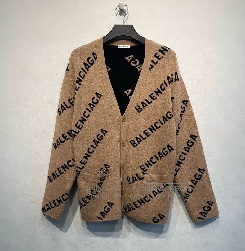 Balenciaga Balenciaga Bullet Screen Logo Open-Front Sweater Jacket Size US S / EU 44-46 / 1 - 1 Thumbnail