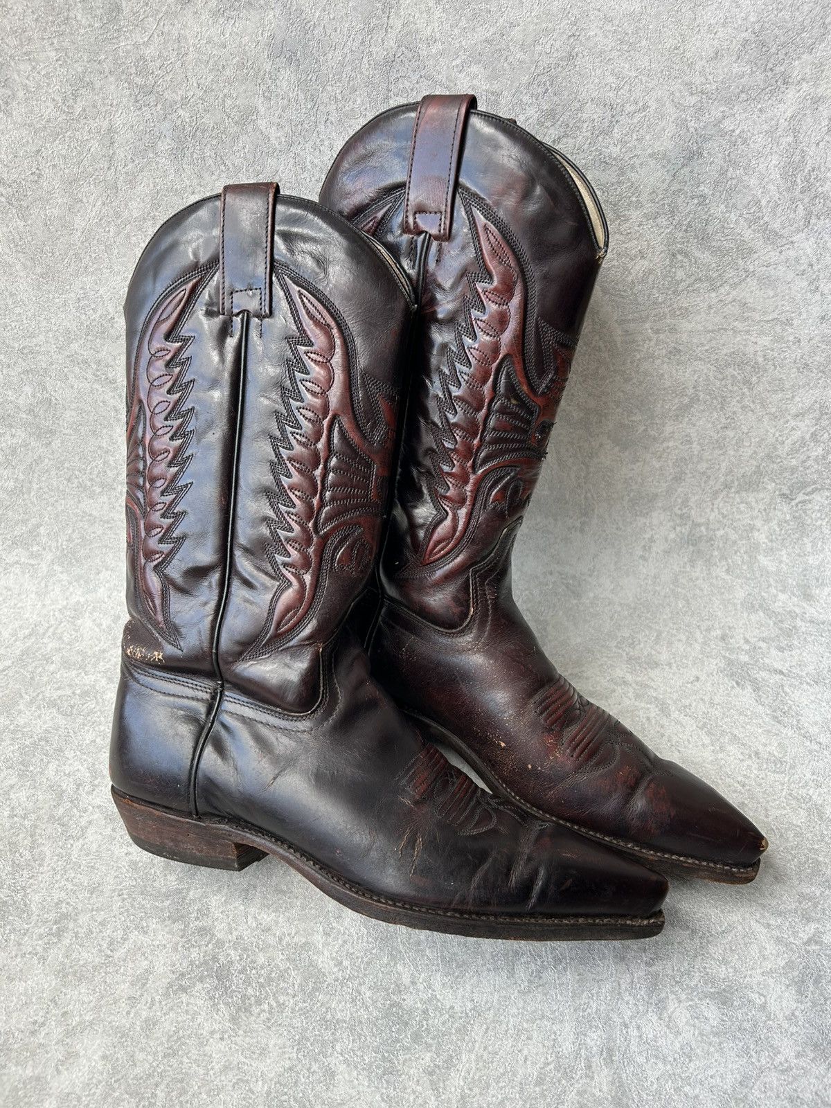Sendra Sendra Western Cowboy Burgundy Leather Boots Size US 8 / EU 41 - 3 Thumbnail